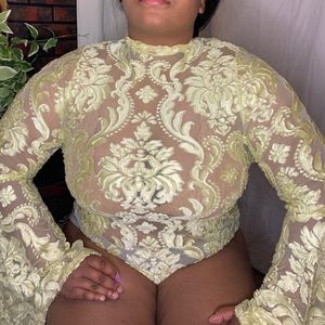 Yellow Sheer Bodysuit